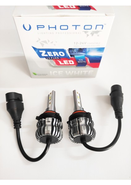 Photon Zero H1 H3 H4 H7 H8 H9 H11 H27 Hb3 9005 Hb4 9006+3 Plus Fansız LED Xenon Buz Beyaz 12V-24V Uyumlu 6000 Kelvin
