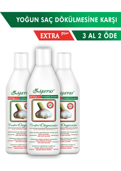 Extra Plus Sarımsaklı Şampuan 250ML 3 Al 2 Öde