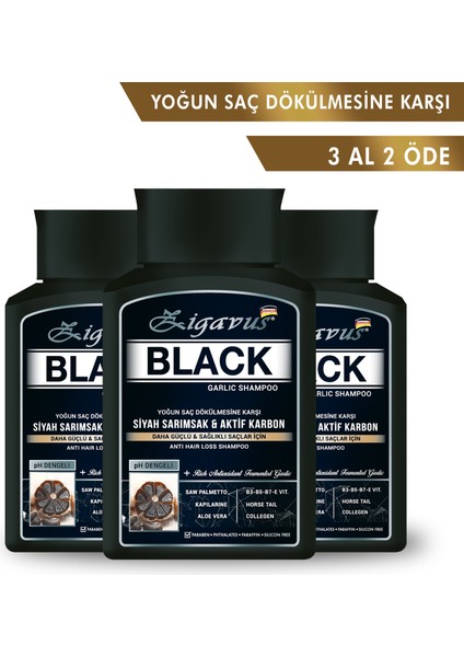 Black Siyah Sarımsaklı Şampuan 300 ml 3 Al 2 Öde
