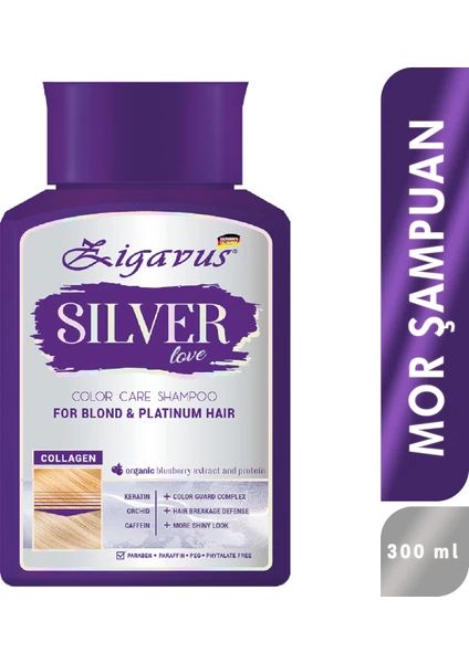 Silver Mor Şampuan 300 ml -  ve Keratin Içerikli - Renk Koruyucu