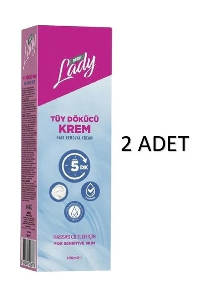 Lady Tüy Dökücü Krem Hassas Ciltler 100 ml 2 Set