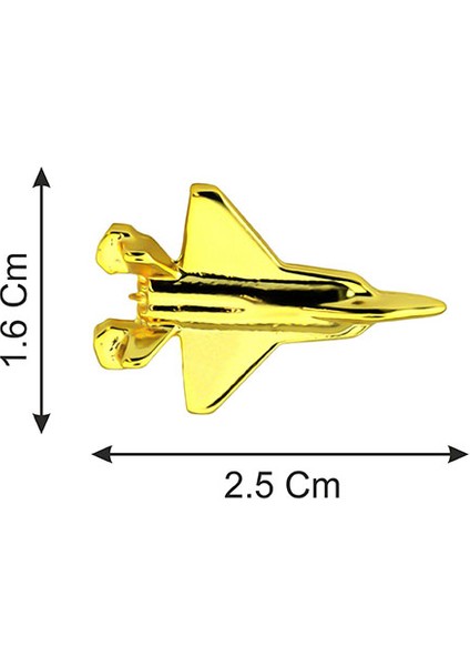 Anahtarlık Sepeti 35EF Uçak Rozet 2.5 cm x 1.6 cm - Gold Görümümlü