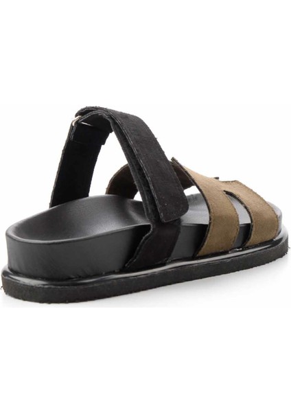 Haki Siyah Süet Kadın Terlik K04192163502 fırsatları