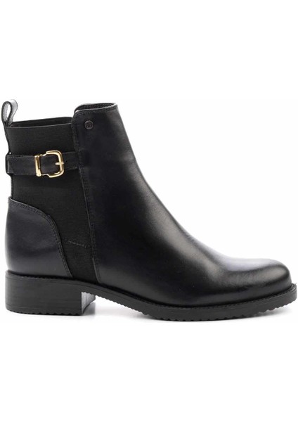 Siyah Hakiki Deri Kadın Bot & Bootie K02351314803
