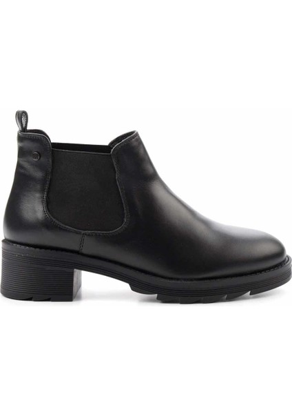 Siyah Hakiki Deri Kadın Bot & Bootie K02351315503