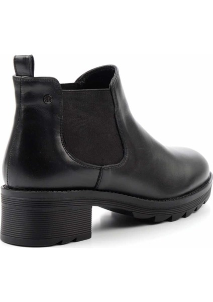 Siyah Hakiki Deri Kadın Bot & Bootie K02351315503