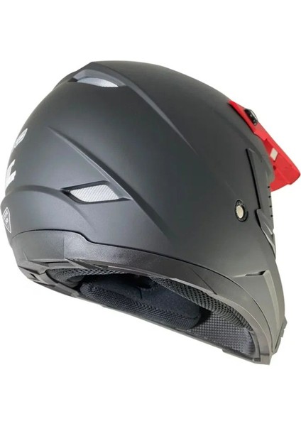 Motosiklet Ce Onaylı Kask Içi Yıkanılabilir Kask Mat Black