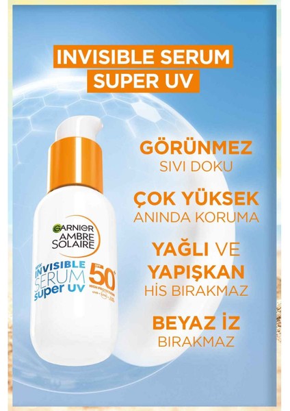 Garnier Ambre Solaire Invisible Serum Super UV Günlük Güneş Koruyucu Serum