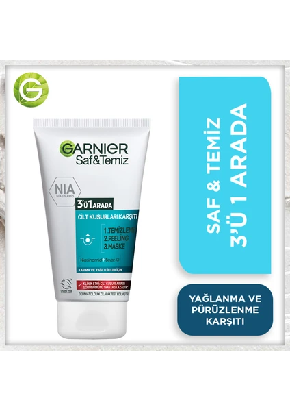 Saf & Temiz Peeling 3'ü 1 Arada Temizleme Maske 150 ml