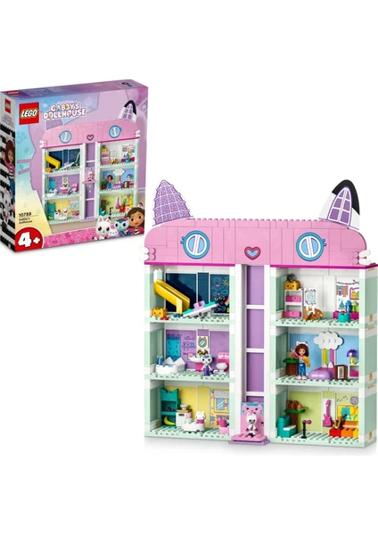 LEGO® Gabby's Dollhouse 10788 - 4 Yaş ve Üzeri Çocuklar için Orijinal Detaylarla Dolu 8 Odalı bir Ev İçeren Yaratıcı Oyuncak Yapım Seti (498 Parça)