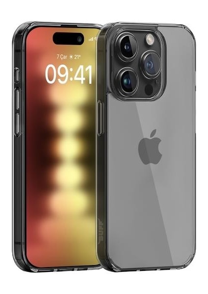 iPhone 15 Pro Air Hybrid Kılıf Smoke Black