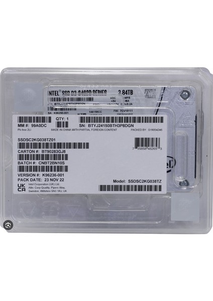 D3-S4620 3.84TB Sata SSD SSDSC2KG038TZ01