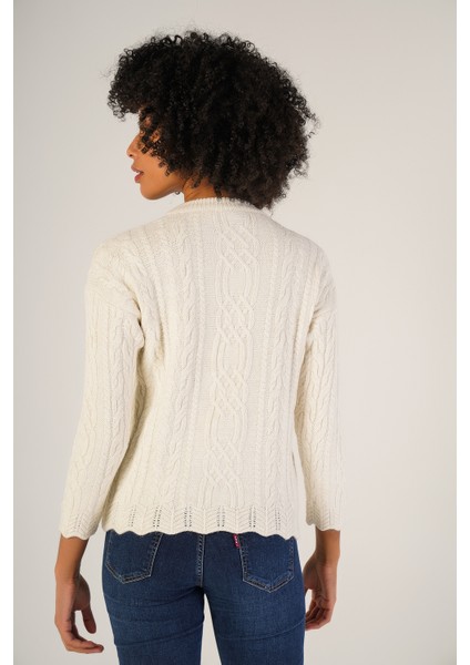 Kadın Kemik Saç Yürütme Bisiklet Yaka Yün Kazak TRIST-6145 modelleri