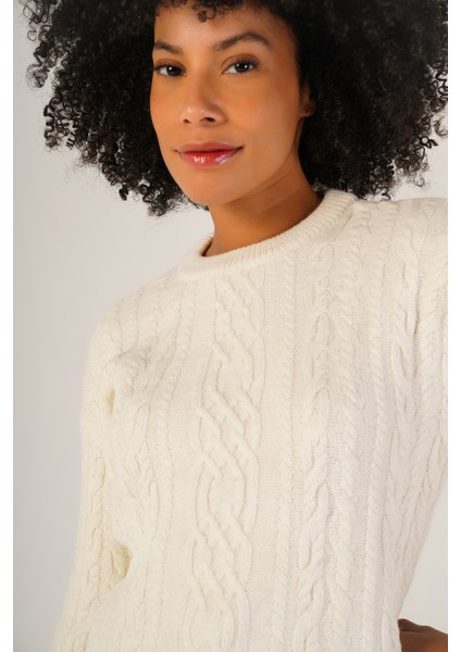 Kadın Kemik Saç Yürütme Bisiklet Yaka Yün Kazak TRIST-6145 indirimleri