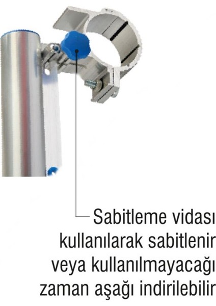 Pakas Katlanabilen Balkon Çamaşır Kurutma Askısı Yuvarlak Küpeşte Pks 06