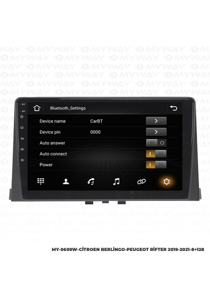 Peugeot Rifter Android 12 Multimedya Carplay 4gb RAM+64GB HDD Navigasyon Ekran modelleri