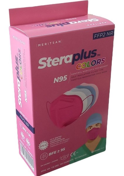 Steraplus Colors Ffp2 5 Katmanlı Telli N95 Maske 10'lu - Pembe
