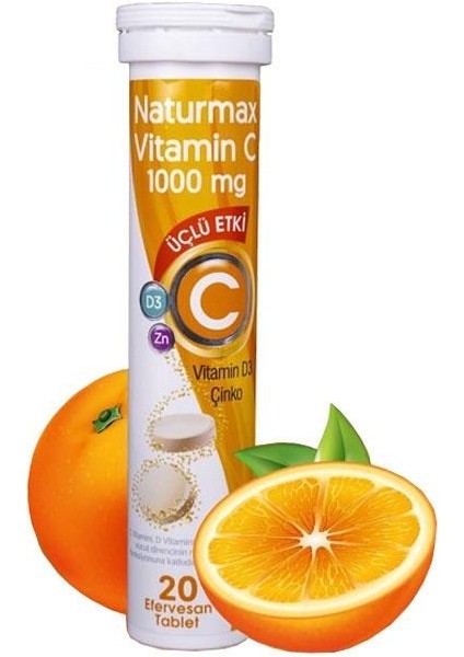 Ocean Naturmax Vitamin C 1000MG , Vitamin D3 ve Çinko Içerikli 20 Efervesan Tablet