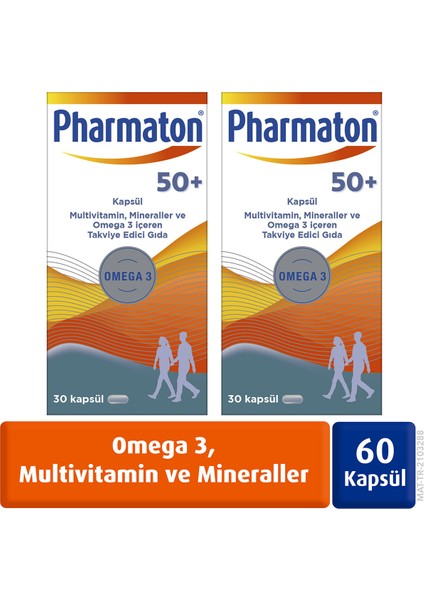 50 Plus 30 Kapsül Omega 3, Multivitamin ve Mineraller 2'li Avantaj Paketi