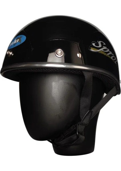 Motosiklet Kaskı Abs Materıal Yarım Chopper Model Kask Vespa Scooter Black