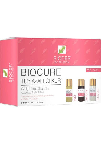 Biocure Tüy Azaltıcı Kür Yüz İçin 3'lü Etki 3 x 5 ml