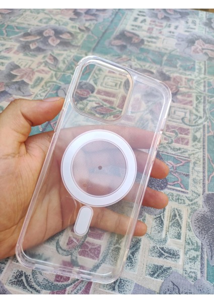 iPhone 13 Pro Max Uyumlu Magsafe Şeffaf Premium Silikon Kılıf
