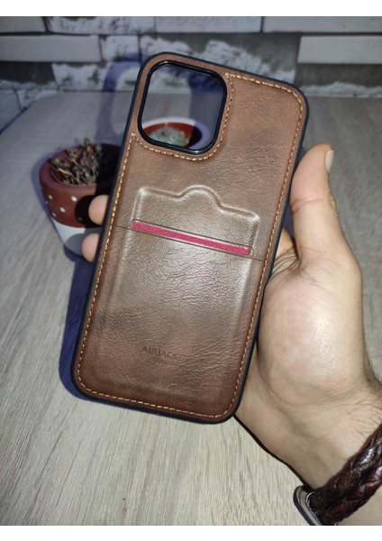 iPhone 12 Pro Max - Kişiye Isme Özel Kartvizitli Deri Telefon Kılıfı modelleri