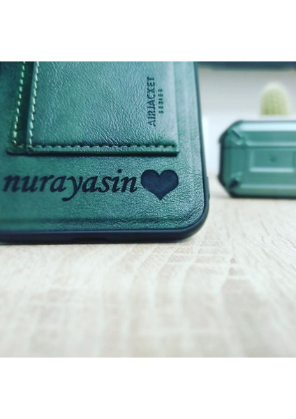 iPhone 14 - Kişiye Isme Özel Deri Telefon Kılıfı - Kartvizitli Stant Tasarım modelleri