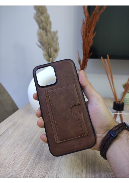 iPhone 8 - Kişiye Isme Özel Deri Telefon Kılıfı - Kartvizitli Stant Tasarım fırsatları