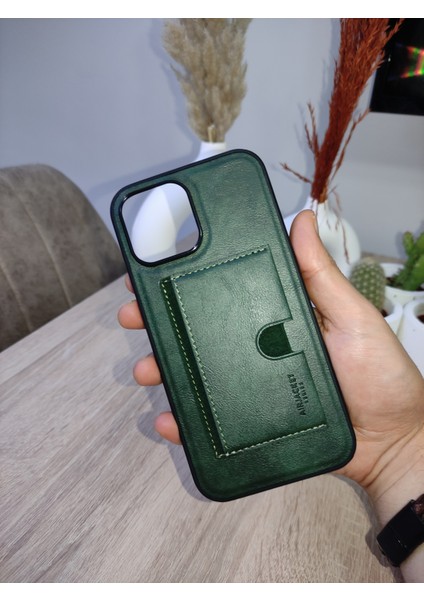 Adom Case iPhone 8 - Kişiye Isme Özel Deri Telefon Kılıfı - Kartvizitli Stant Tasarım