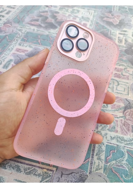 iPhone 13 Uyumlu Glory Magsafe Pembe Lens Korumalı Premium Telefon Kılıfı