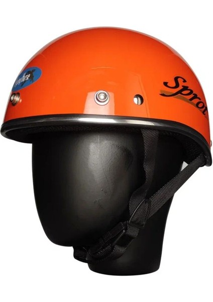 Motosiklet Kaskı Abs Materıal Yarım Chopper Model Kask Vespa Scooter Orange