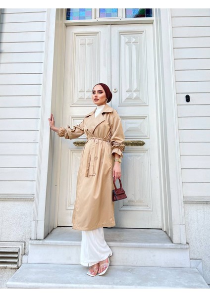 Yeni Sezon Mevsimlik Düğmeli Kol Detaylı Trençkot fiyatları