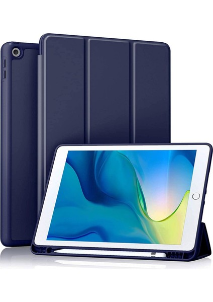 Apple iPad 7. Nesil 10.2 Inch Uyumlu Premium Smart 360 Kalem Yuvalı Kapaklı Kılıf