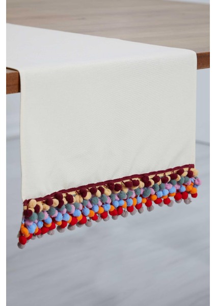Renkli Ponponlu Runner 90 X30,R-61