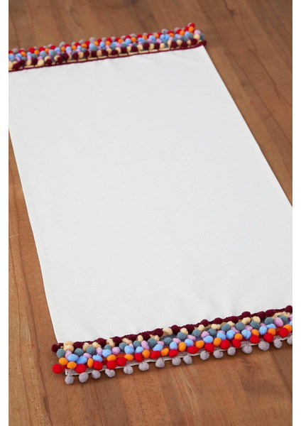 Renkli Ponponlu Runner 90 X30,R-61