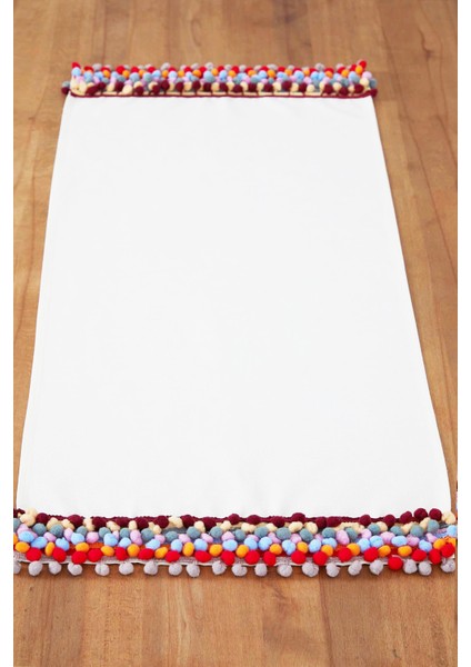 Renkli Ponponlu Runner 90 X30,R-61