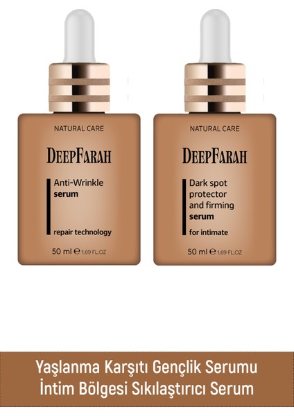 Deepfarah Yaşlanma Önleyici Gençlik Serumu 50ML + Sıkılaştırıcı Intim Serumu 50ML