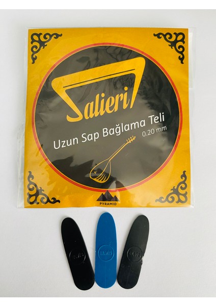 Salieri 0.20MM Pyramid Uzun Sap Bağlama Teli + Mızrap Hediyeli