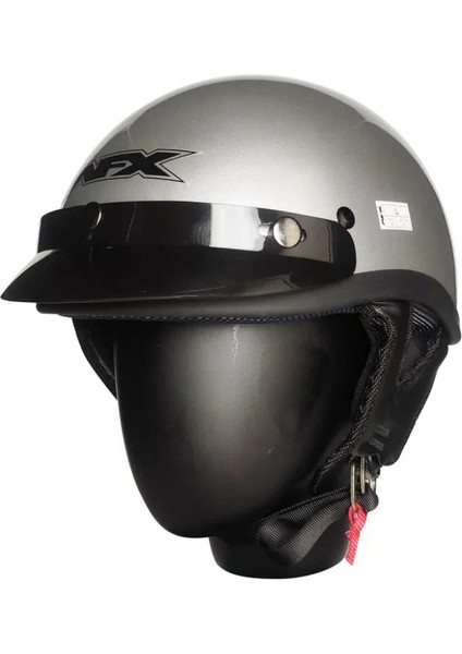 Motosiklet Kaskı Abs Materıal Yarım Chopper Model Kask Retro Model Kask Grey