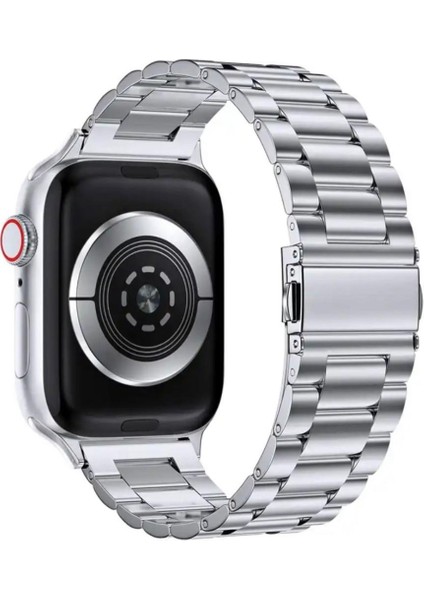 Apple Watch 2/3/4/5/6/7/8/se/ultra 42 44 45 49MM Uyumlu Çelik Baklalı Metal Kordon modelleri