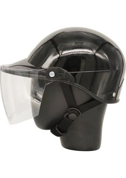 Motosiklet Yarım Camlı Kask Jokey Model Black