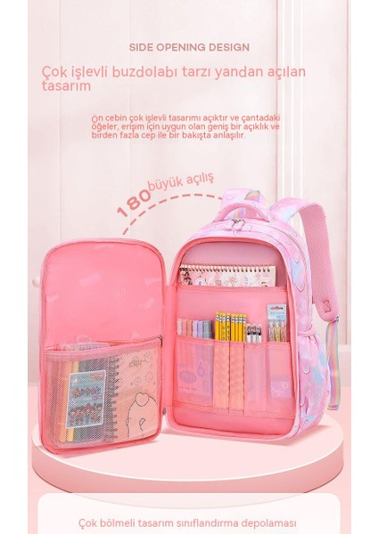 Yeni Ilkokul Öğrencisi Okul Çantası Kızlar 3-6. Sınıf Hafif Yan Buzdolabı Tarzı Çocuk Sırt Çantası Önerilen Yükseklik 130-160CM (Yurt Dışından) modelleri
