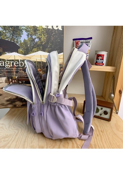 Öğrenci Okul Çantası Kadın Yeni Naylon Trend Moda Sırt Çantası Büyük Kapasiteli Çok Bölmeli Bilgisayar Sırt Çantası (Yurt Dışından) modelleri