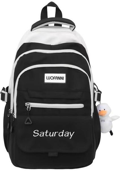 Öğrenci Okul Çantası Kadın Yeni Naylon Trend Moda Sırt Çantası Büyük Kapasiteli Çok Bölmeli Bilgisayar Sırt Çantası (Yurt Dışından)