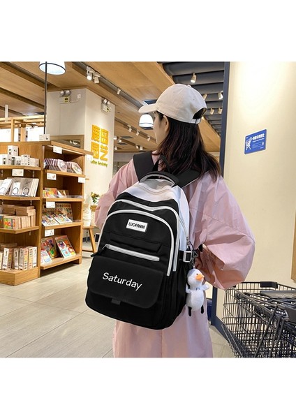 Öğrenci Okul Çantası Kadın Yeni Naylon Trend Moda Sırt Çantası Büyük Kapasiteli Çok Bölmeli Bilgisayar Sırt Çantası (Yurt Dışından) fırsatları
