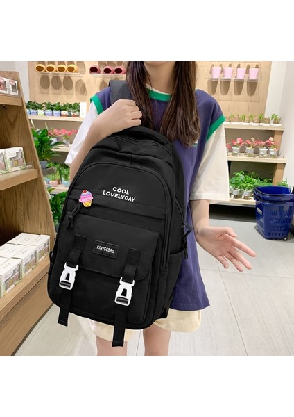 Okul Çantası Kadın Lise Öğrencisi Ortaokul Öğrencisi Büyük Kapasiteli Renk Kontrast Sırt Çantası Seyahat Sırt Çantası (Yurt Dışından) fiyatları