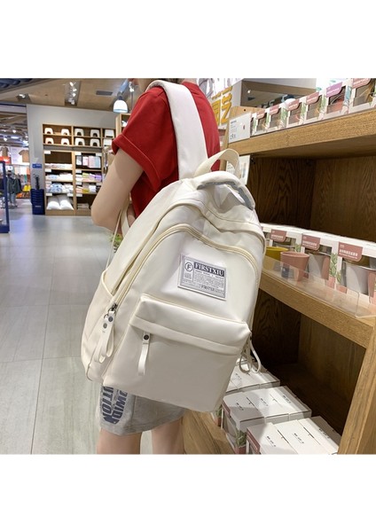 2023 Yeni Ortaokul Öğrencisi Okul Çantası Eğlence Açık Seyahat Sırt Çantası Basit Büyük Kapasiteli Çift Sırt Çantası (Yurt Dışından) modelleri