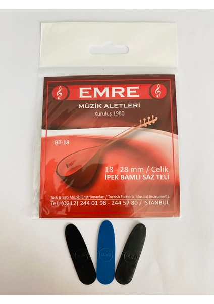 Emre 0.18MM Ipek Bamlı Kısa Sap Bağlama Teli + Mızrap Hediyeli