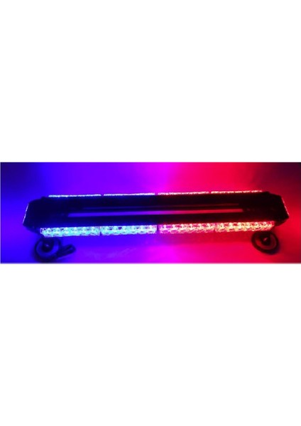 4 Yönlü 30 Ledli Kırmızı Mavi Acil Durum Ikaz Lambası 27 Modlu 38 cm
